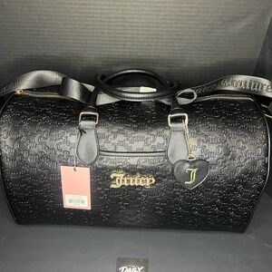 SOLD***Juicy Couture Black Embossed Duffel Bag